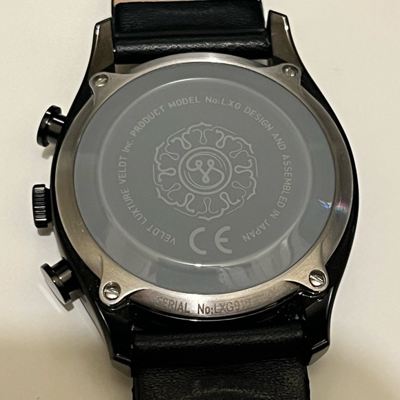 Veldt Mens hybrid Black Quartz Watch Leather Strap - Picture 9 of 11